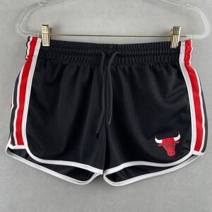 Ultra Game Chicago Bulls NBA Mesh Shorts Black Red Trim Athletic Gym Retro Wmn L